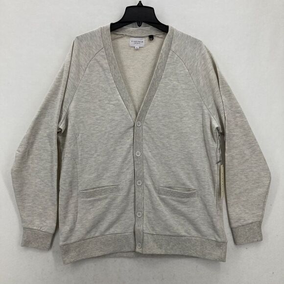 Five Four Other - Five Four Los Angeles Hector Cardigan Sweater Mens XL Heather Oatmeal Beige NWT